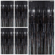 Wavy Metallic Tinsel Fringe Backdrop Curtain for Parties