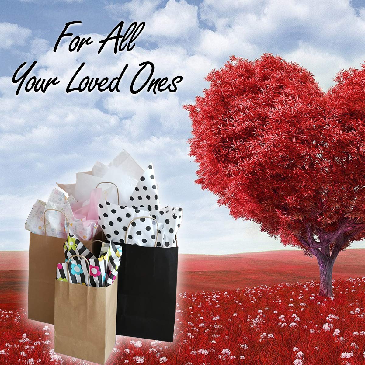 10 x 5 x 13-Inch Kraft Paper Shopping Bags for Party Favors