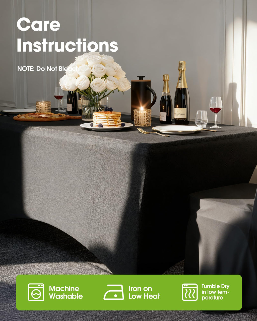 2-Pack Fitted Spandex Tablecloths for Parties & Events