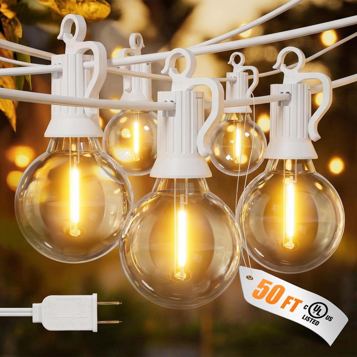 Dimmable G40 LED Outdoor String Lights for Patio Events