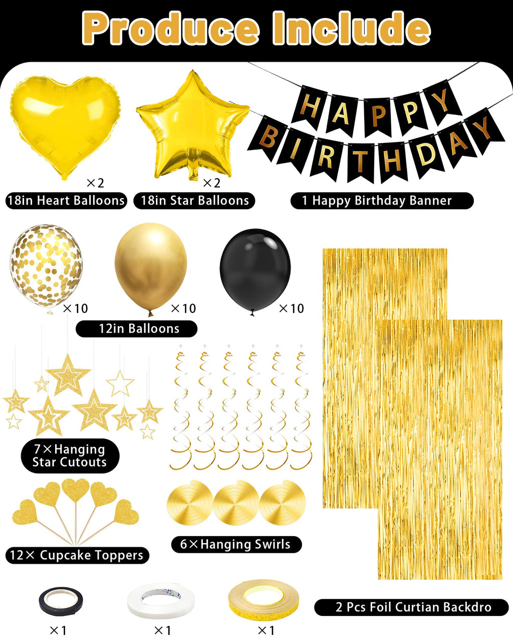 Happy Birthday Banner & Balloon Party Decoration Set