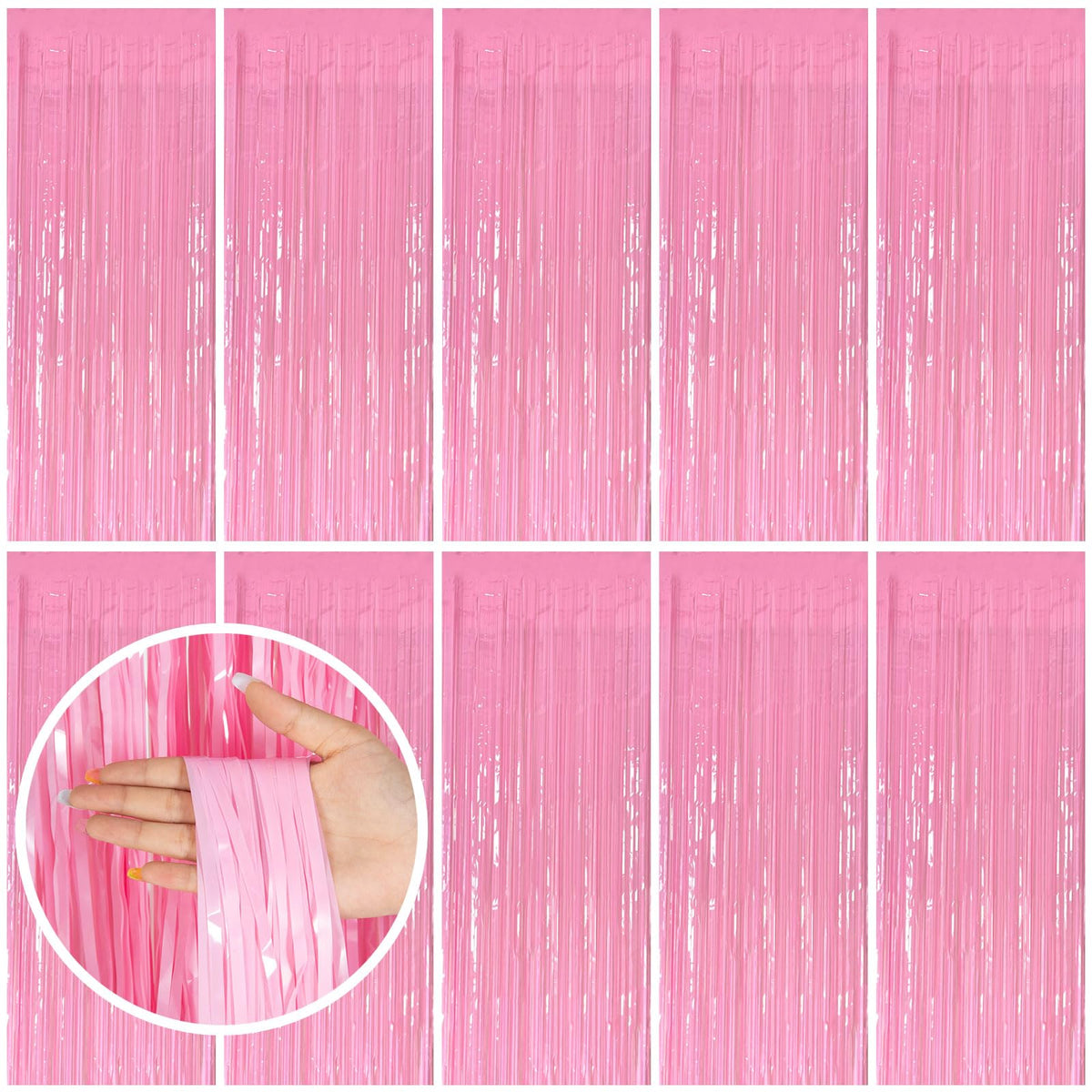 Foil Fringe Streamer Backdrop Curtain for Party Events