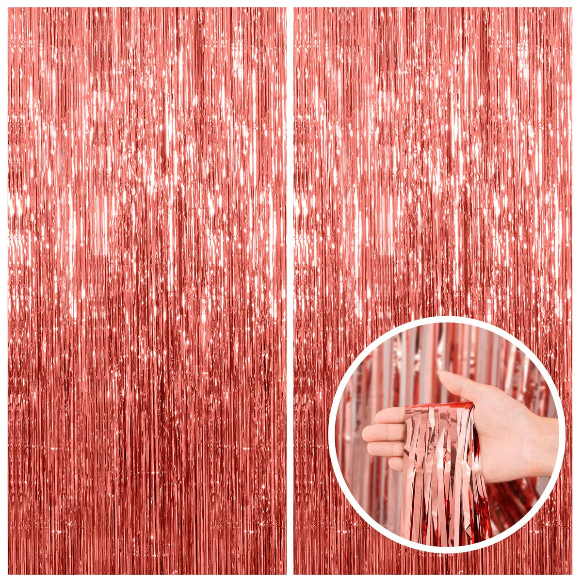 Foil Fringe Streamer Backdrop Curtain for Party Events