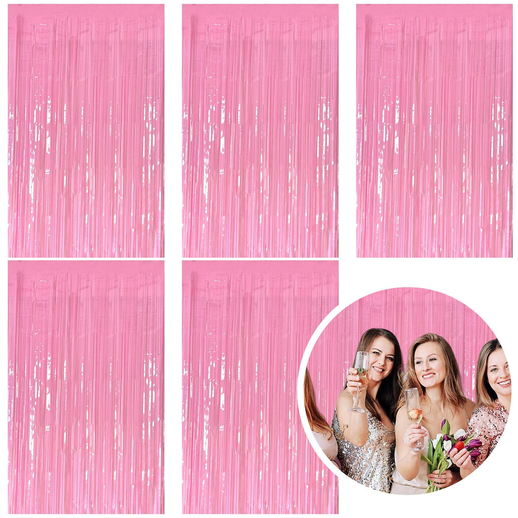 Metallic Foil Fringe Backdrop Curtain for Party Events