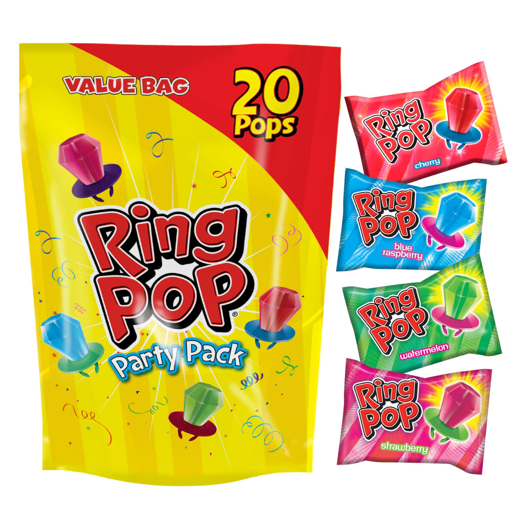 30-Count Ring Pop Lollipops Variety Pack for Party Favors