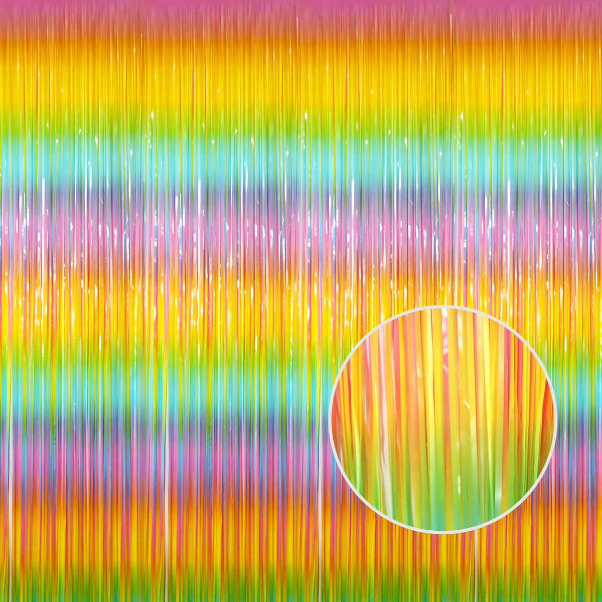 Metallic Tinsel Fringe Backdrop Curtain for Party Events
