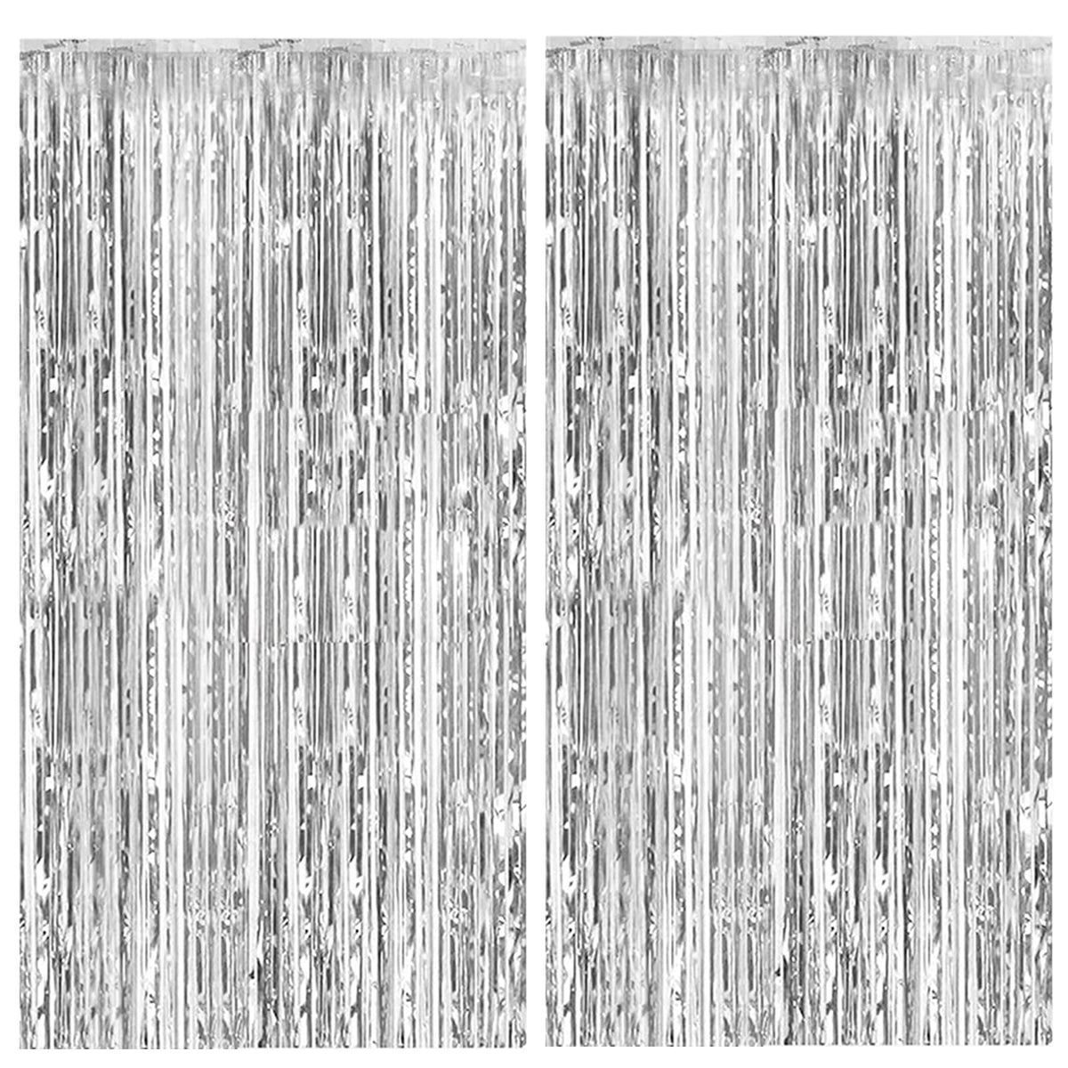 Foil Fringe Streamer Backdrop Curtain for Party Events