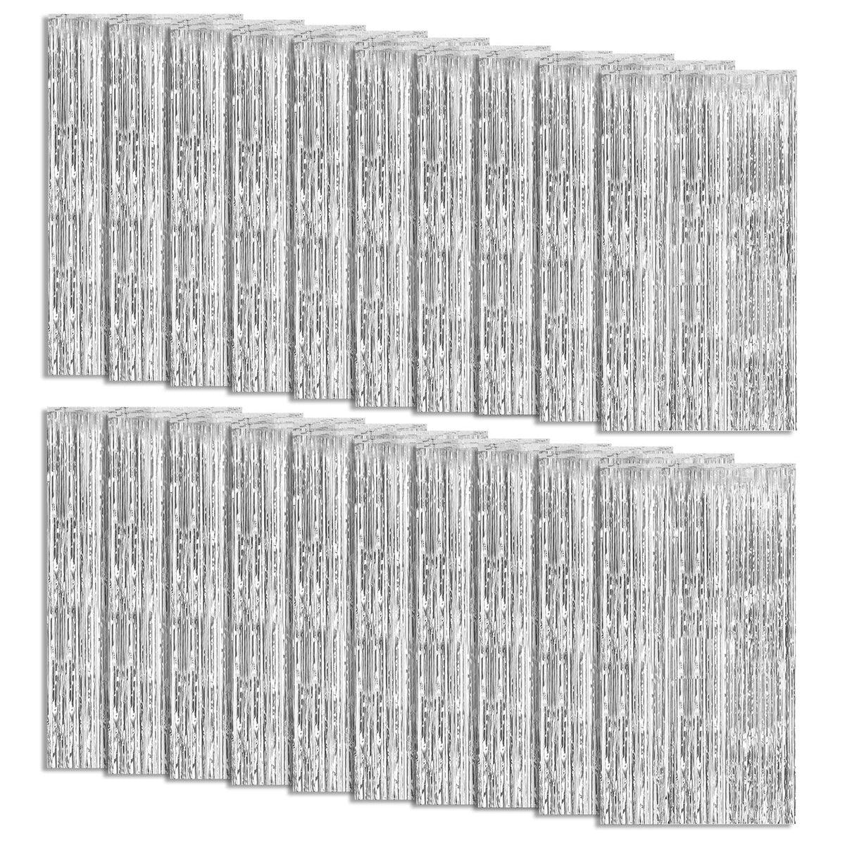 Metallic Foil Fringe Backdrop Curtain for Party Events