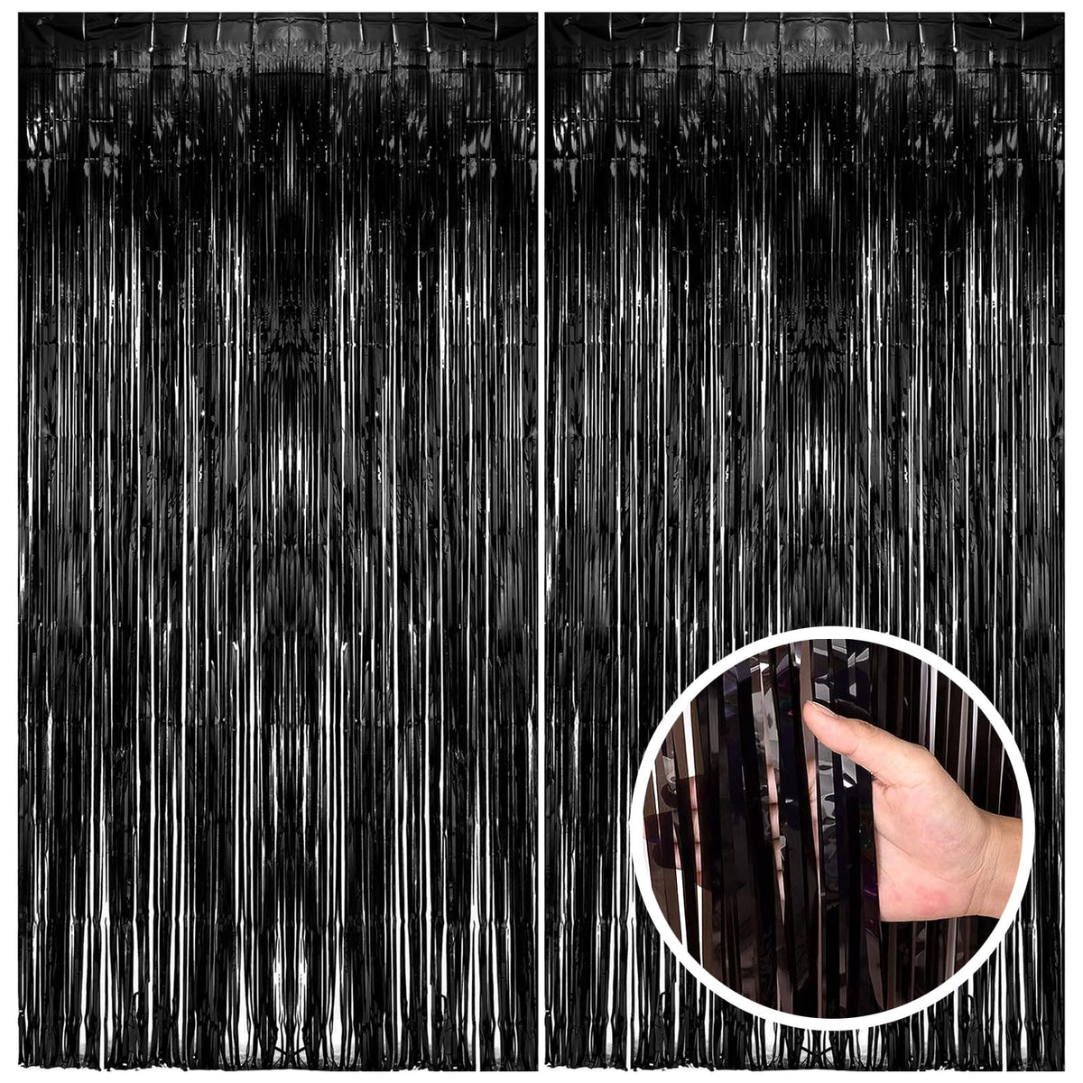 Foil Fringe Streamer Backdrop Curtain for Party Events