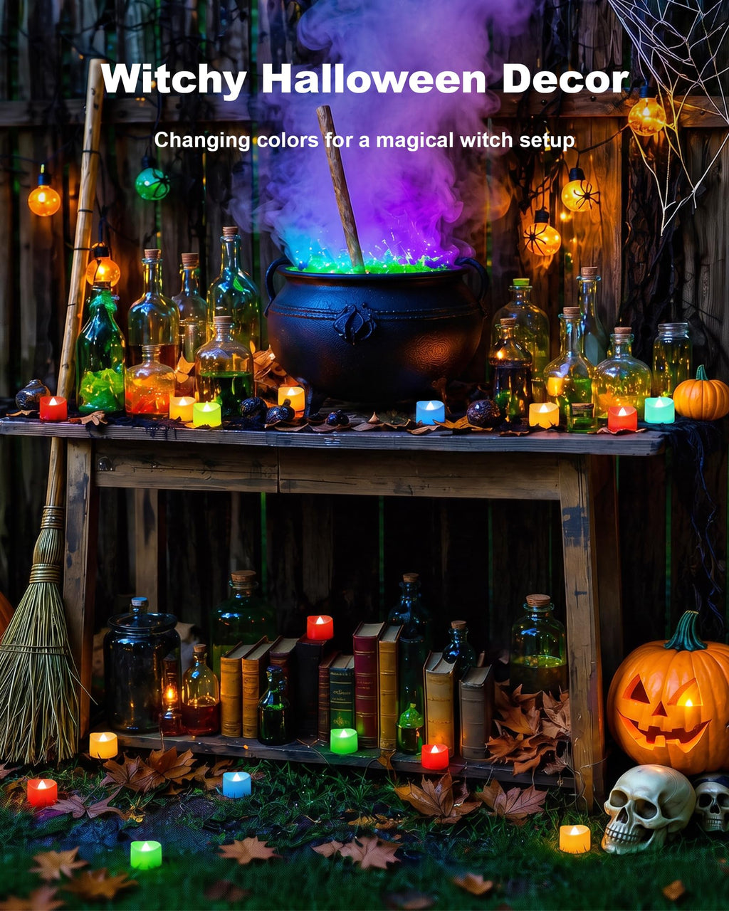 Battery-Operated Flameless Tea Light Candles, 200+ Hours