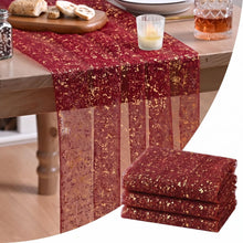 Metallic Foil Gauze Table Runner for Party Decor