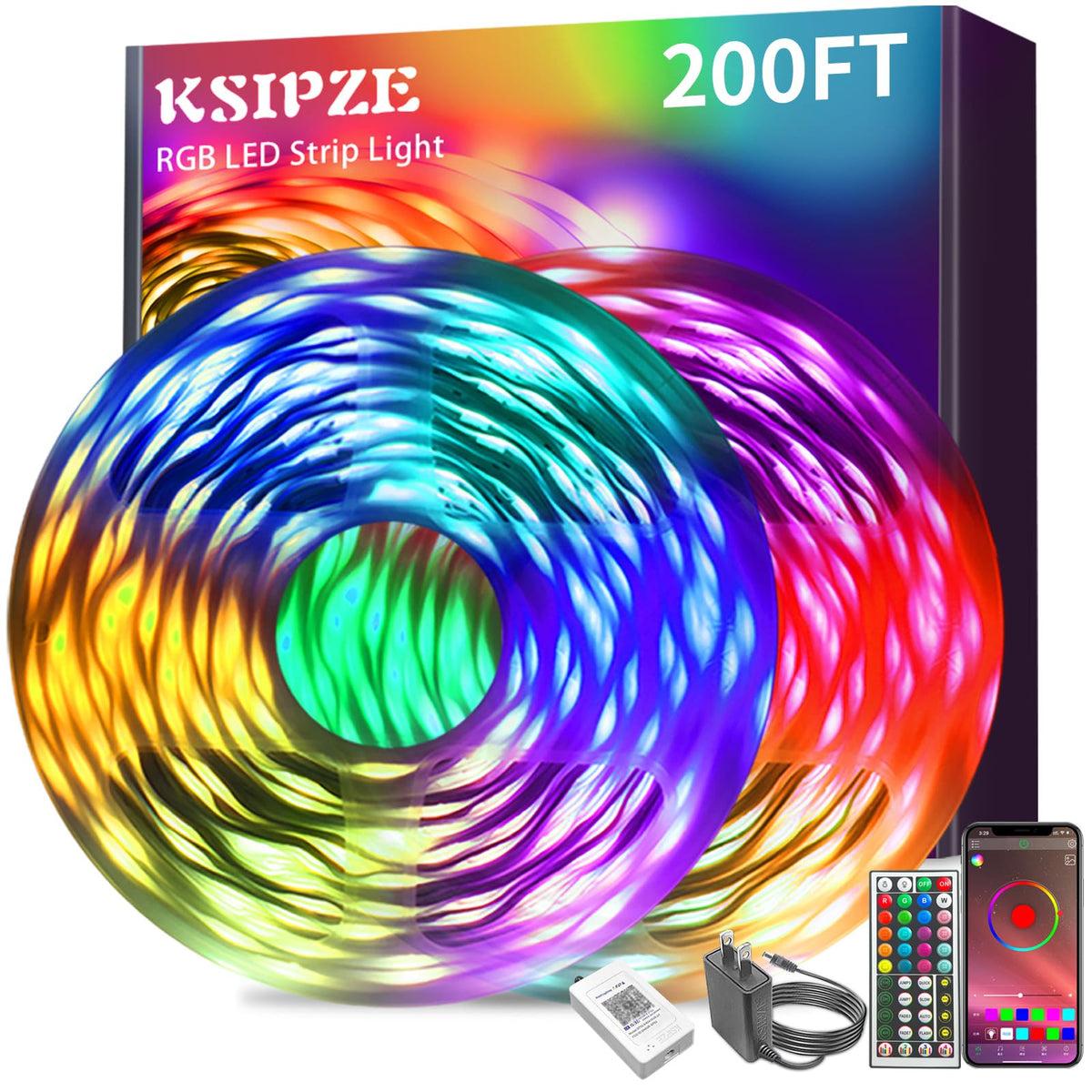 RGB Music-Sync LED Strip Lights with Smart App Control