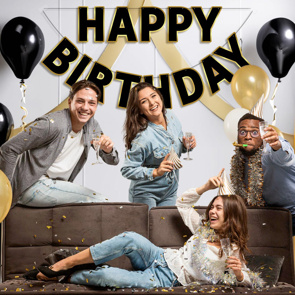 Pre-Strung Happy Birthday Banner for Party Decorations
