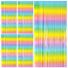 Wavy Metallic Tinsel Fringe Backdrop Curtain for Parties