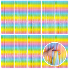 Wavy Metallic Tinsel Fringe Backdrop Curtain for Parties
