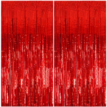 Metallic Foil Fringe Backdrop Curtain for Party Events
