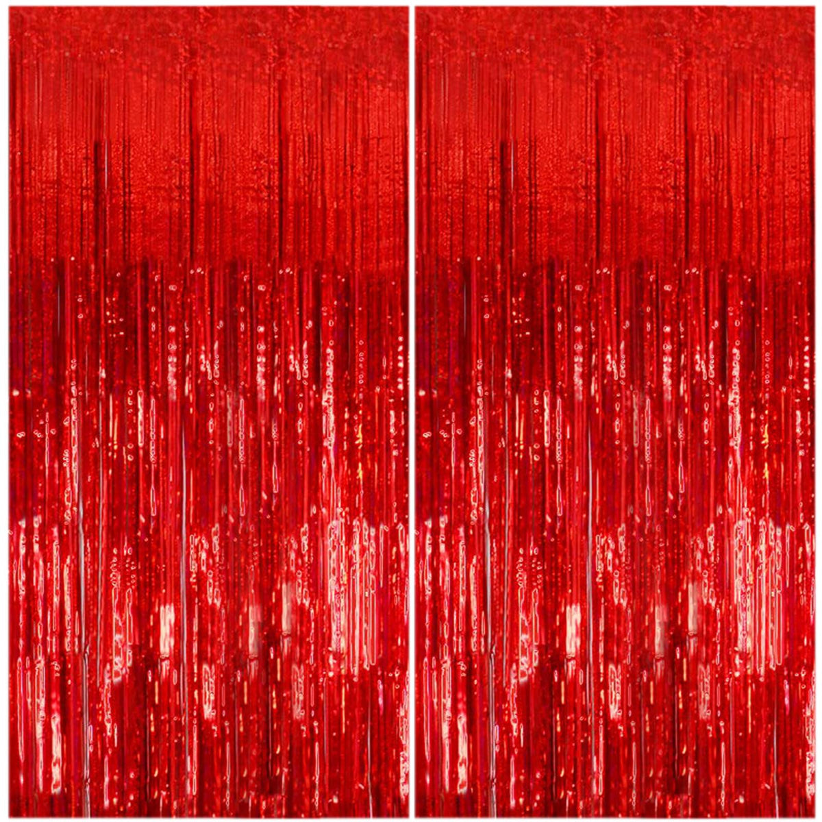 Metallic Foil Fringe Backdrop Curtain for Party Events