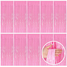 Wavy Metallic Tinsel Fringe Backdrop Curtain for Parties