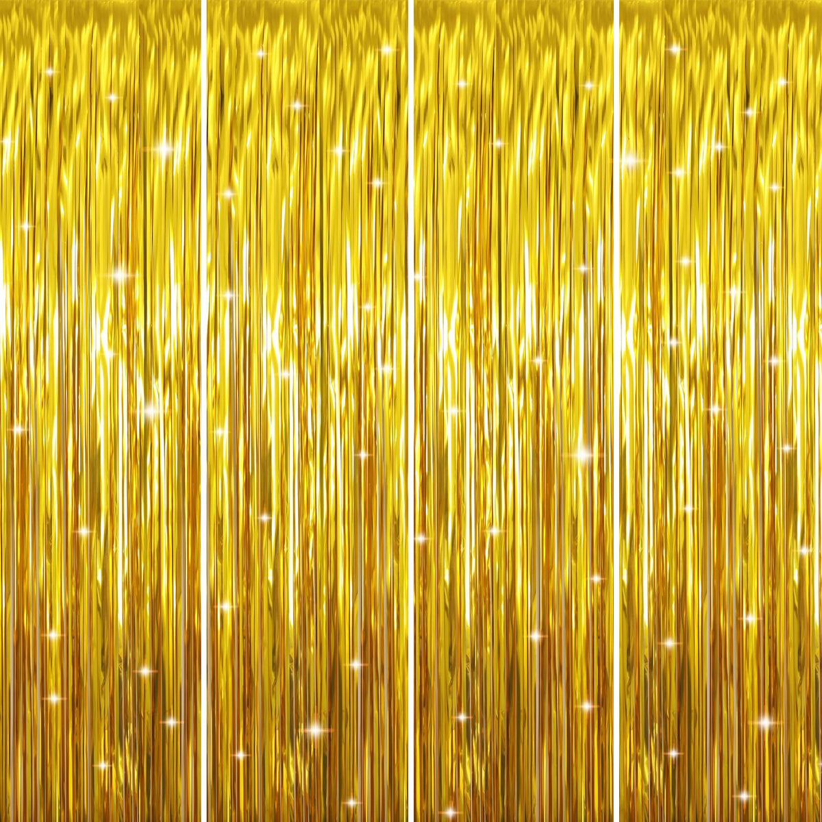 Metallic Tinsel Fringe Backdrop Curtain for Party Events