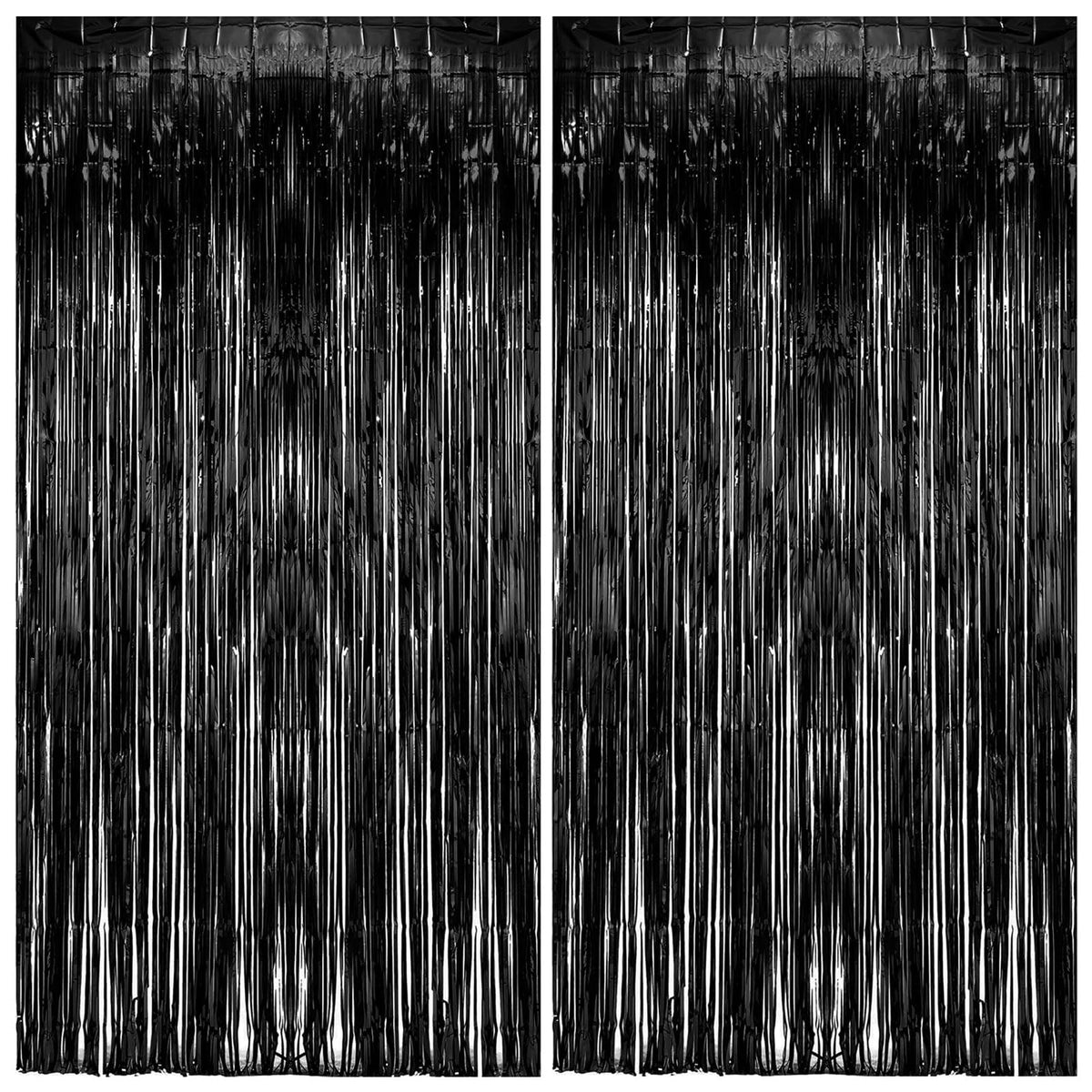 Metallic Foil Fringe Backdrop Curtain for Party Events