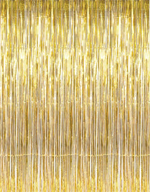 Metallic Tinsel Fringe Backdrop Curtain for Party Events