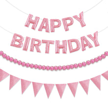 3-Piece Pre-Strung 3D Happy Birthday Banner Set