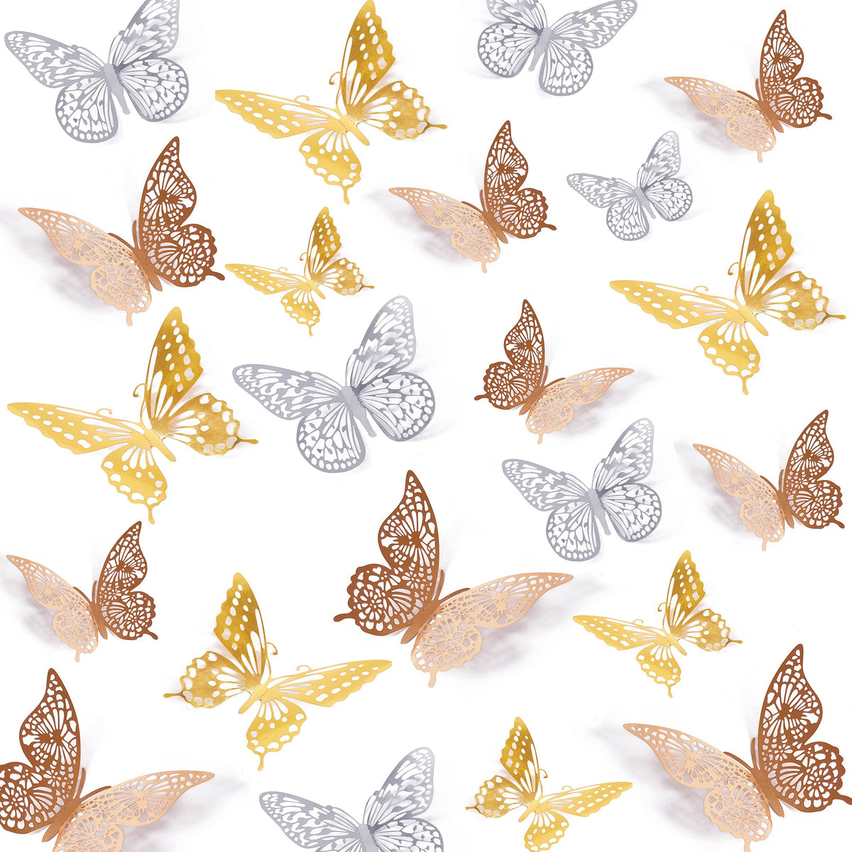 48-Piece 3D Butterfly Wall Sticker Set for Party Decor