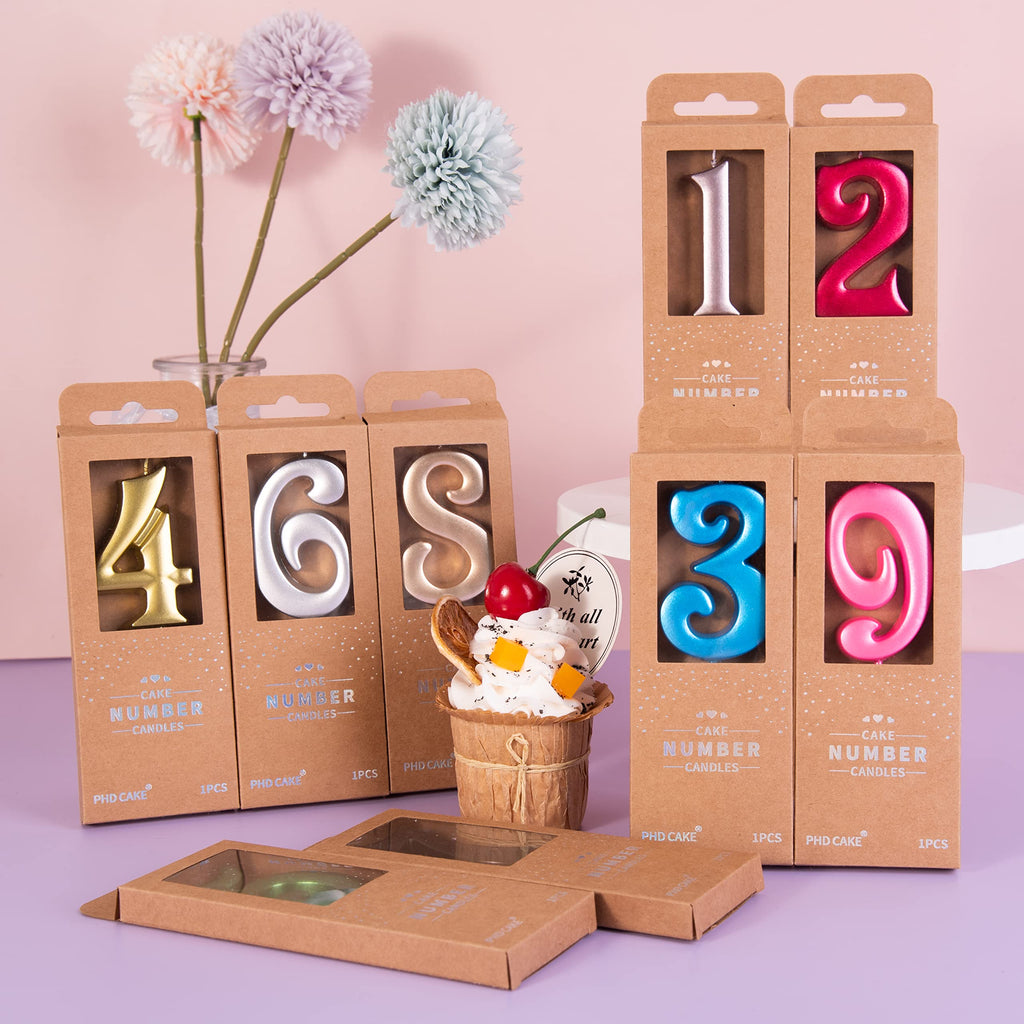 Large Elegant Number Candle for Birthday Cake Celebrations