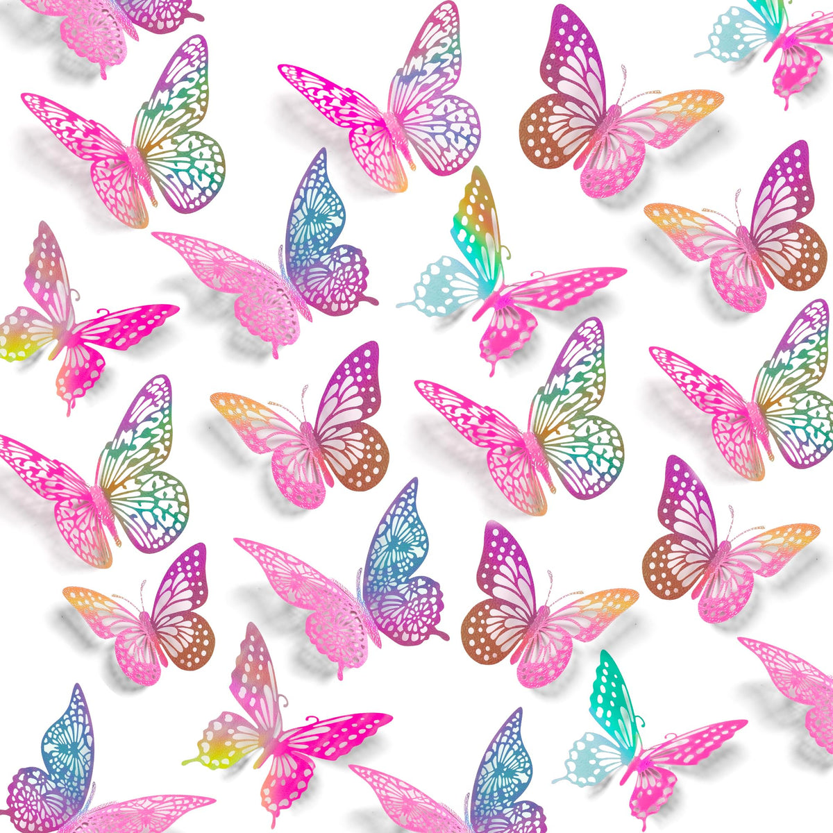 48-Piece 3D Butterfly Wall Sticker Set for Party Decor