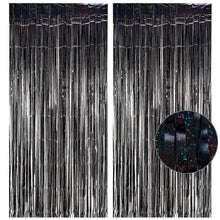 2-Pack Foil Fringe Backdrop Curtains for Party Events