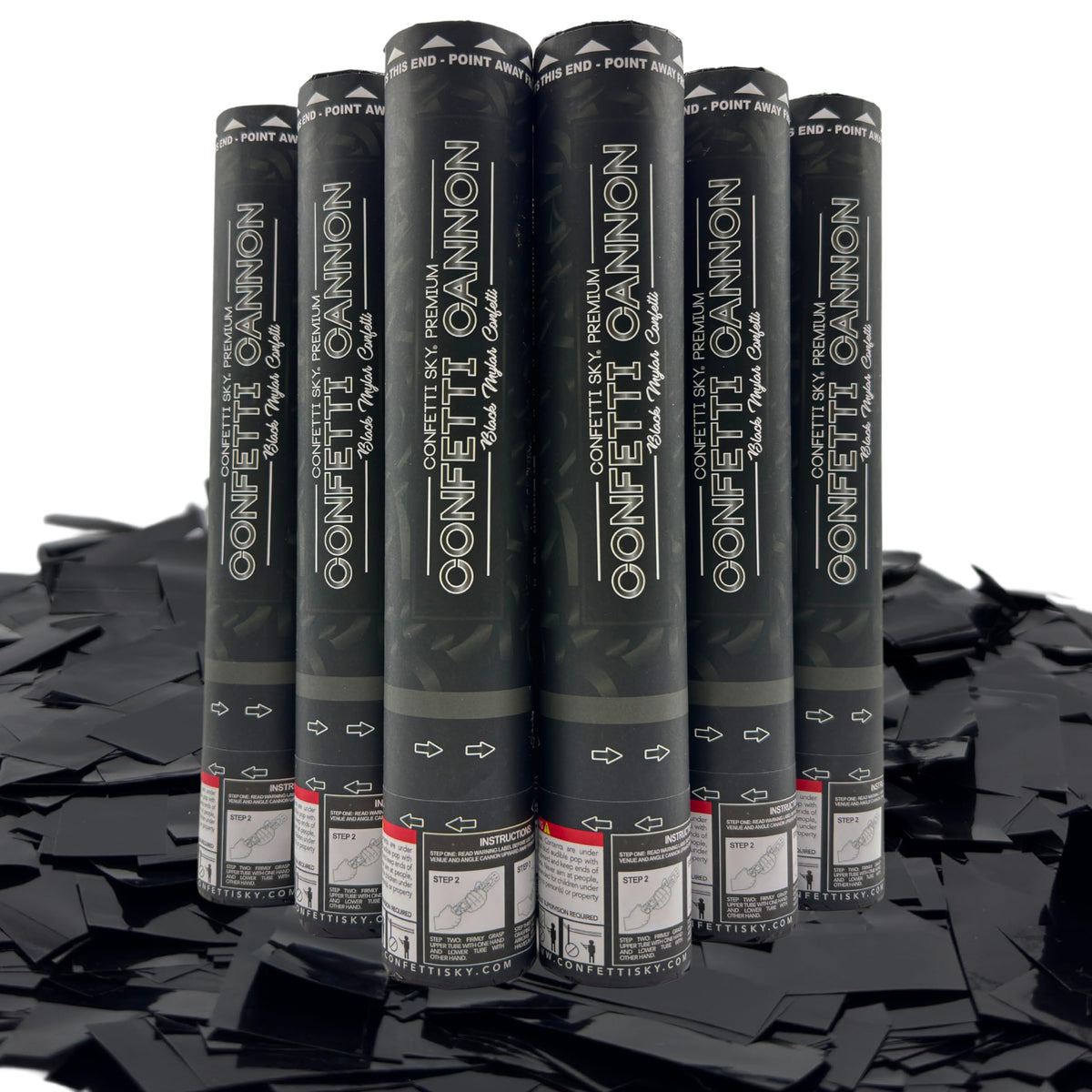 6-Pack 12-Inch Confetti Cannons for Party Celebrations