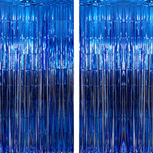 Metallic Tinsel Fringe Backdrop Curtain for Party Events