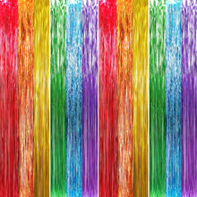 Metallic Tinsel Fringe Backdrop Curtain for Party Events