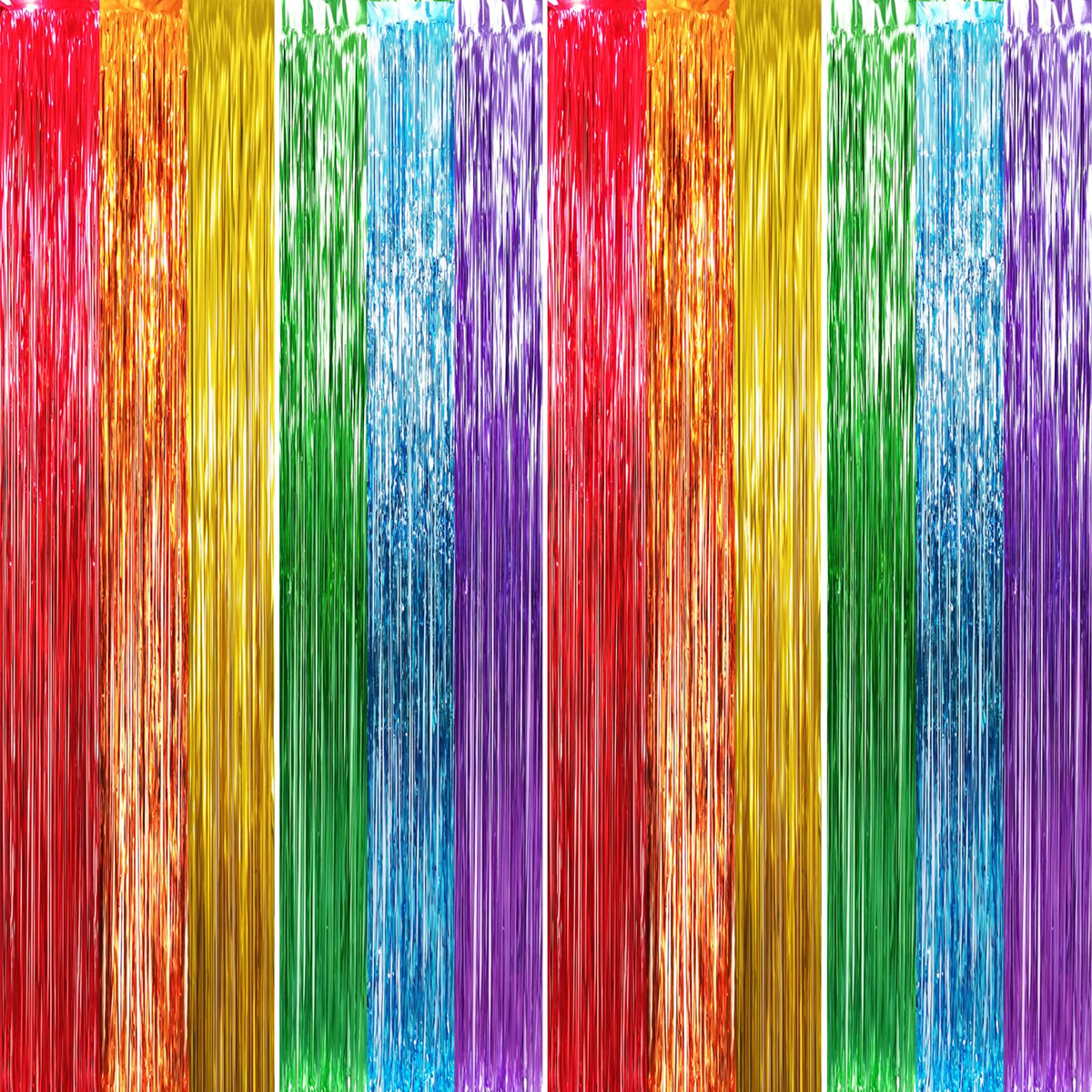 Metallic Tinsel Fringe Backdrop Curtain for Party Events