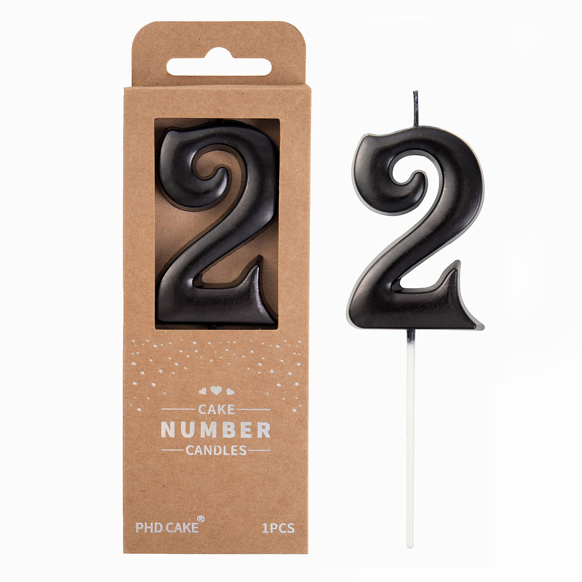 Large Elegant Number Candle for Birthday Cake Celebrations