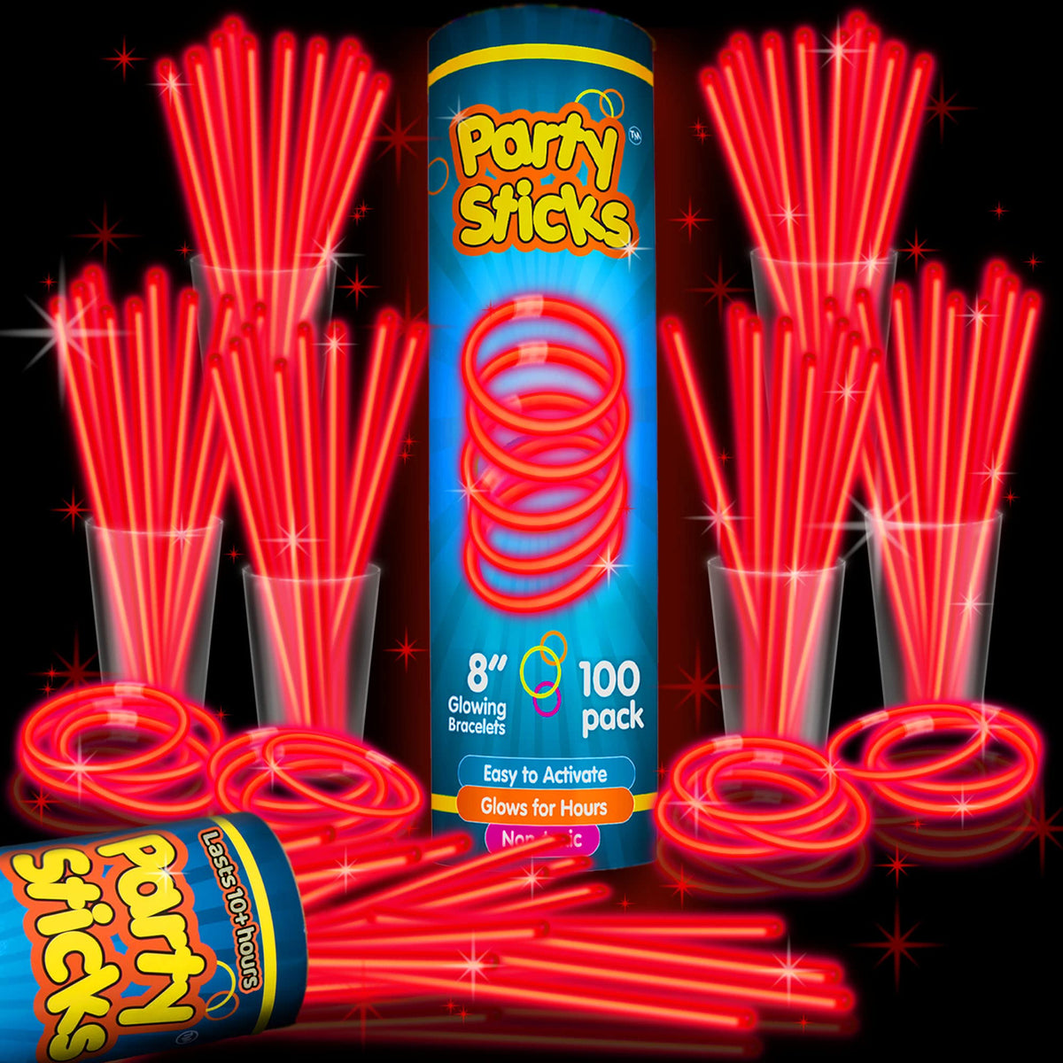 Glow Sticks with Neon Bracelets & Necklaces for Parties