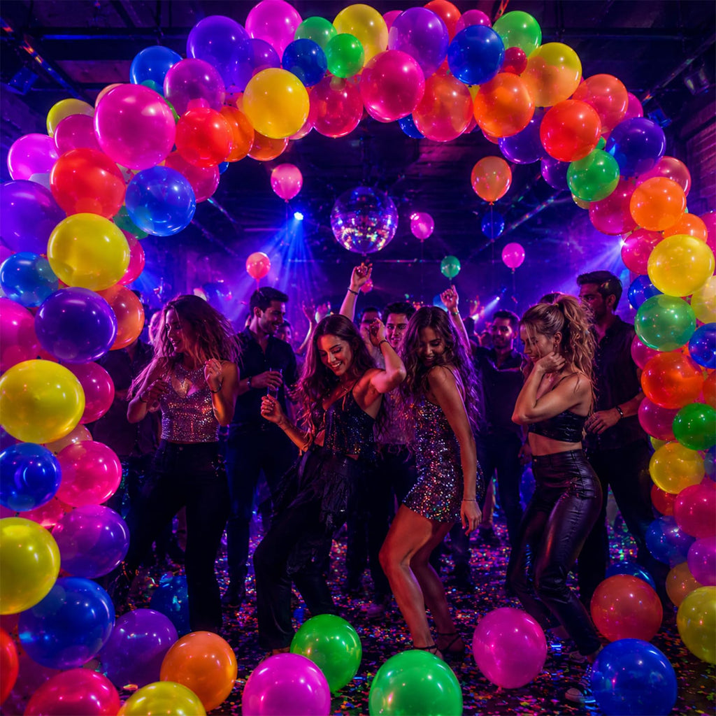 UV Neon Glow Balloons for Blacklight Parties & Events