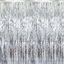 Metallic Tinsel Fringe Backdrop Curtain for Party Events