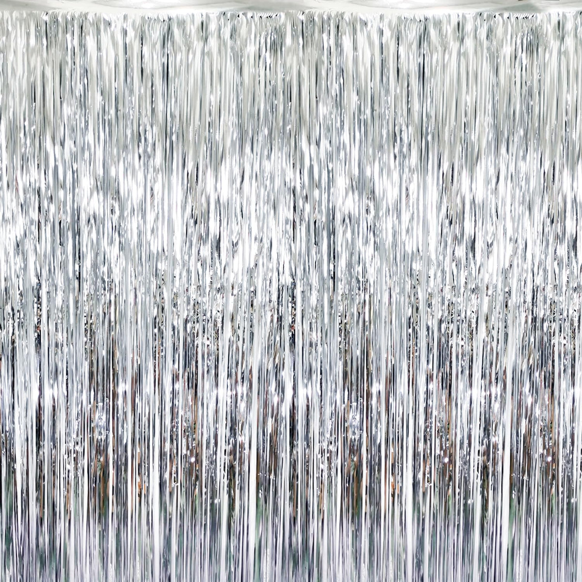 Metallic Tinsel Fringe Backdrop Curtain for Party Events