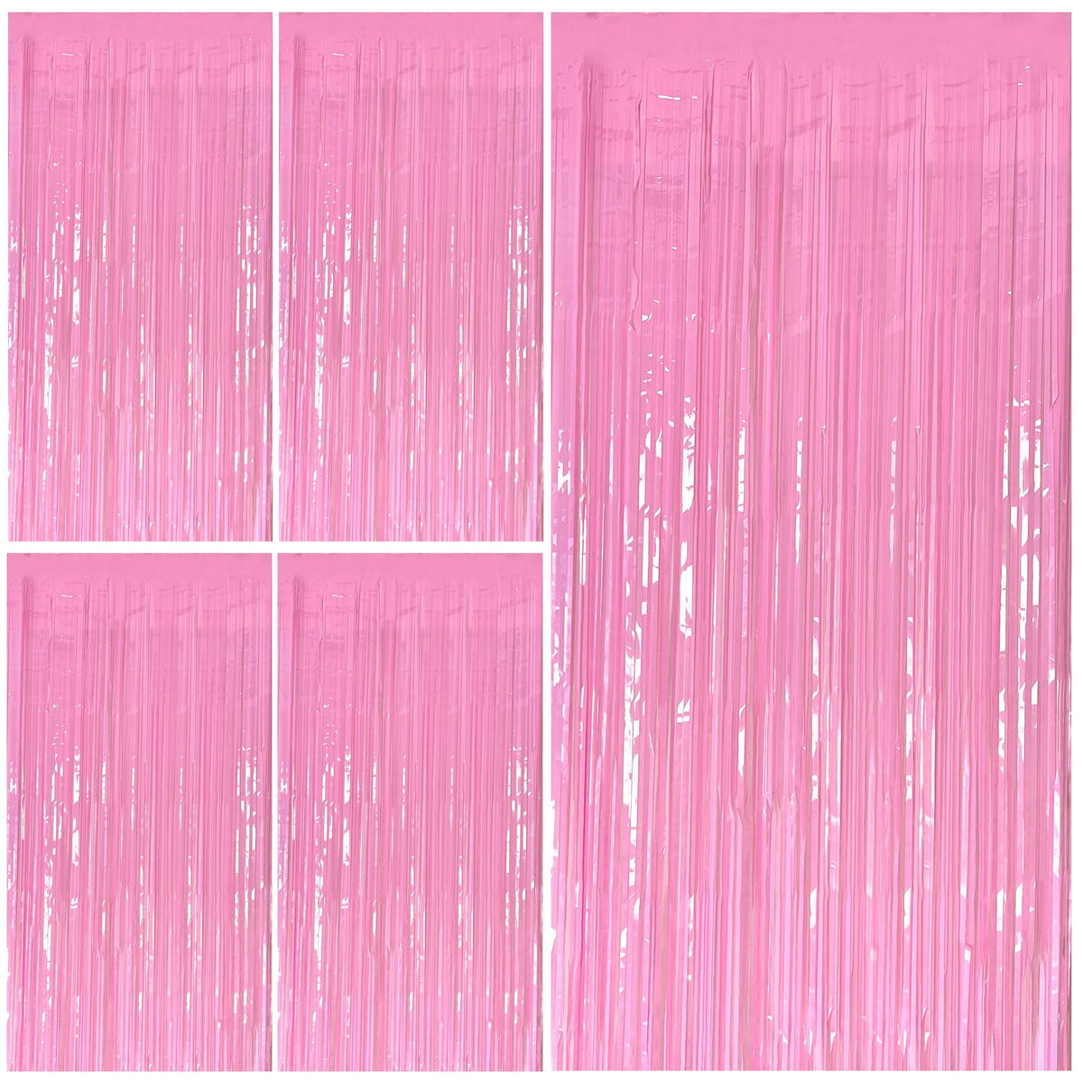 Wavy Metallic Tinsel Fringe Backdrop Curtain for Parties