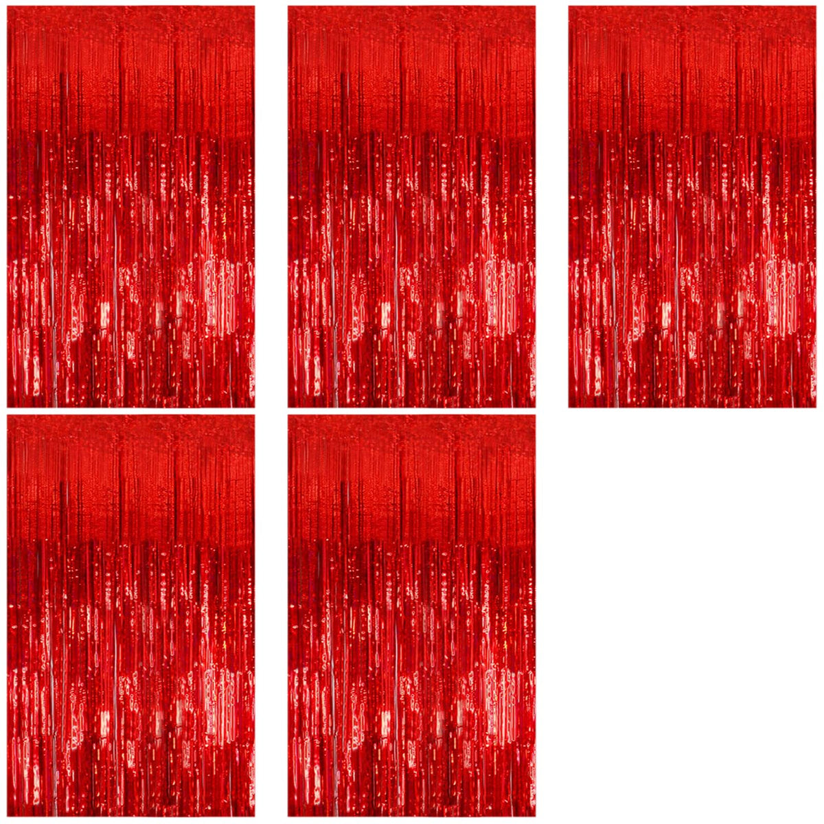 Metallic Foil Fringe Backdrop Curtain for Party Events