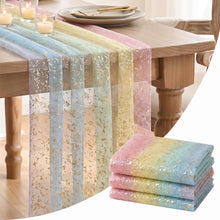 Metallic Foil Gauze Table Runner for Party Decor