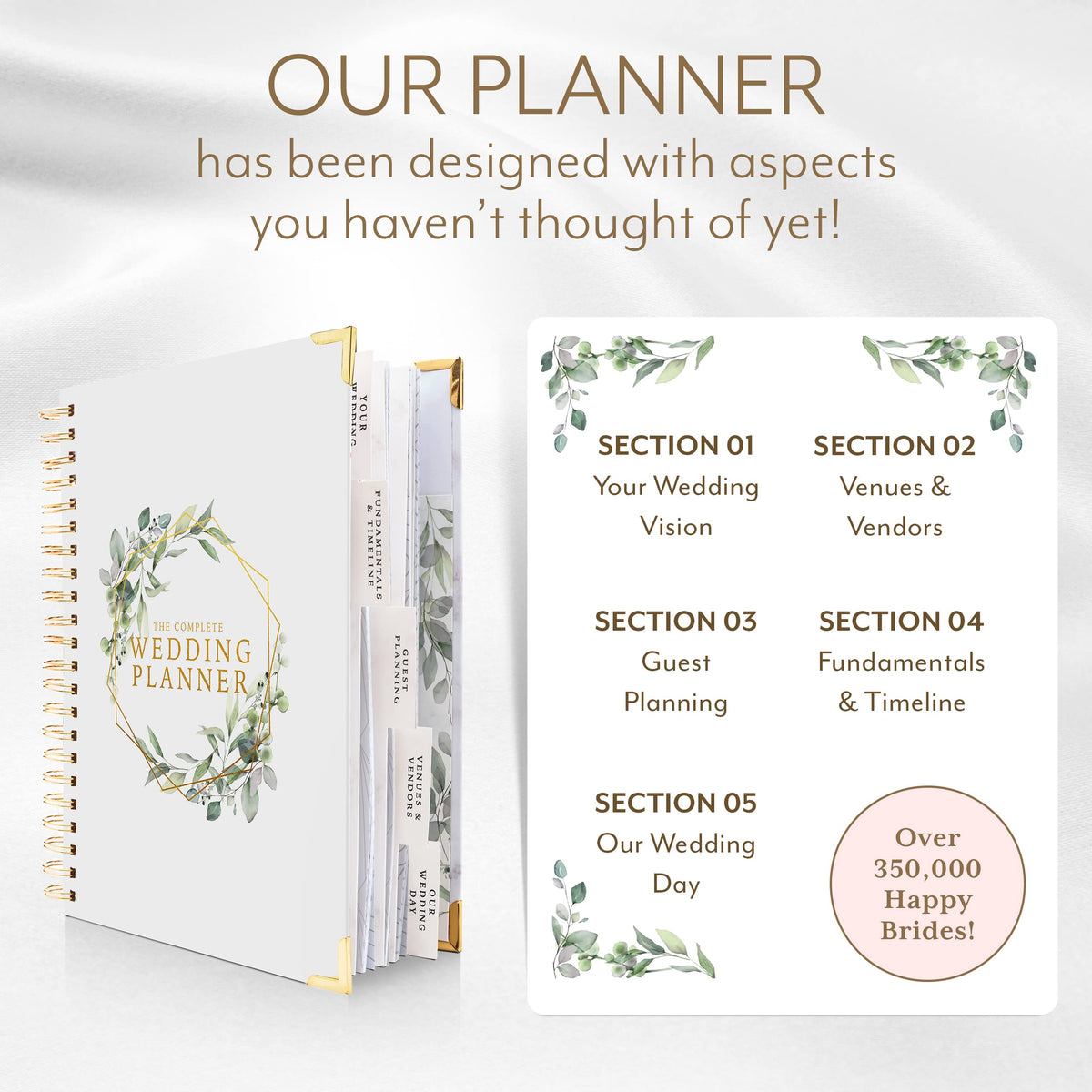 Gold Undated Wedding Planner & Bridal Organizer Book