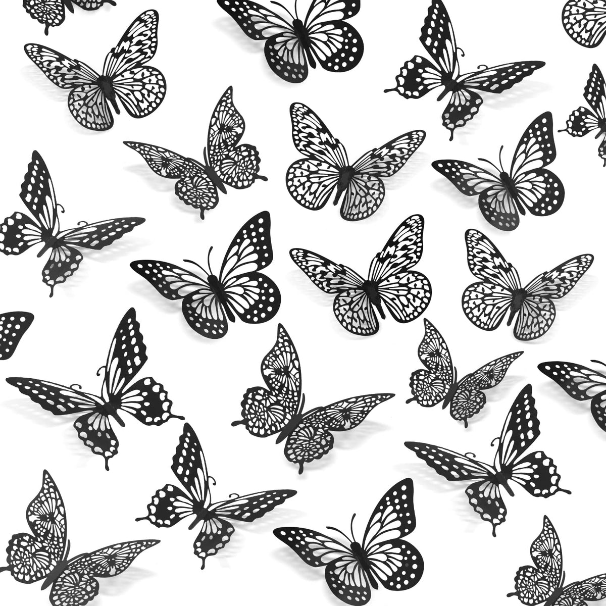 48-Piece 3D Butterfly Wall Sticker Set for Party Decor