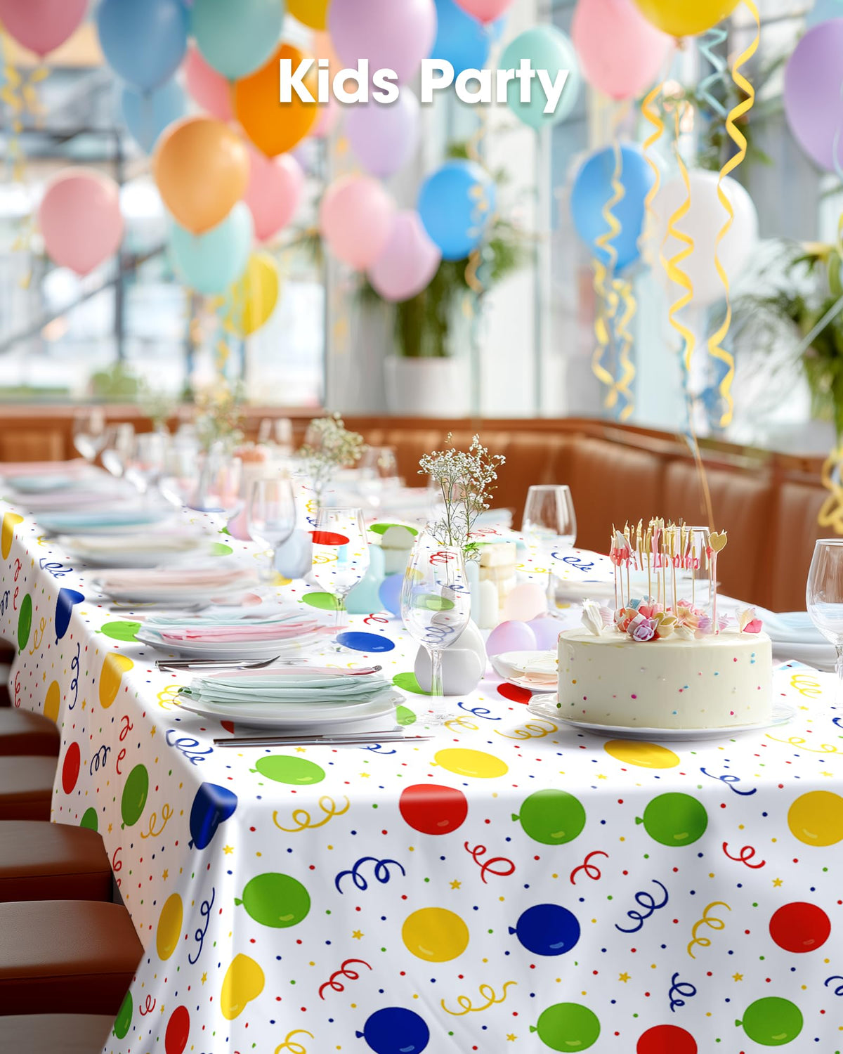 Pureegg Plastic Table Cloth Disposable, Table Cloths for Parties, Decorative Tablecloths, Plastic Cover, Leakproof & Sturdy