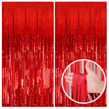 Foil Fringe Streamer Backdrop Curtain for Party Events