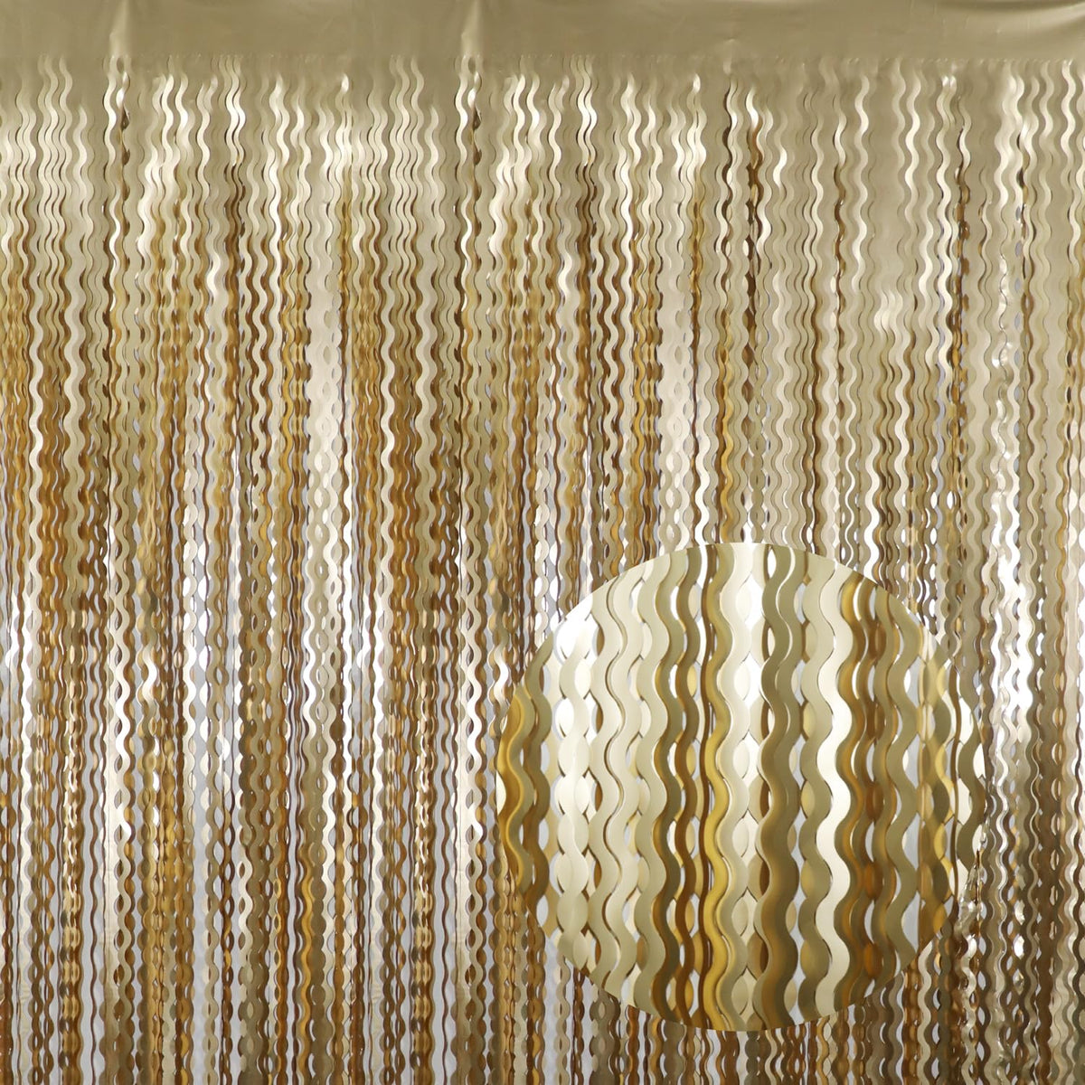 Metallic Tinsel Fringe Backdrop Curtain for Party Events