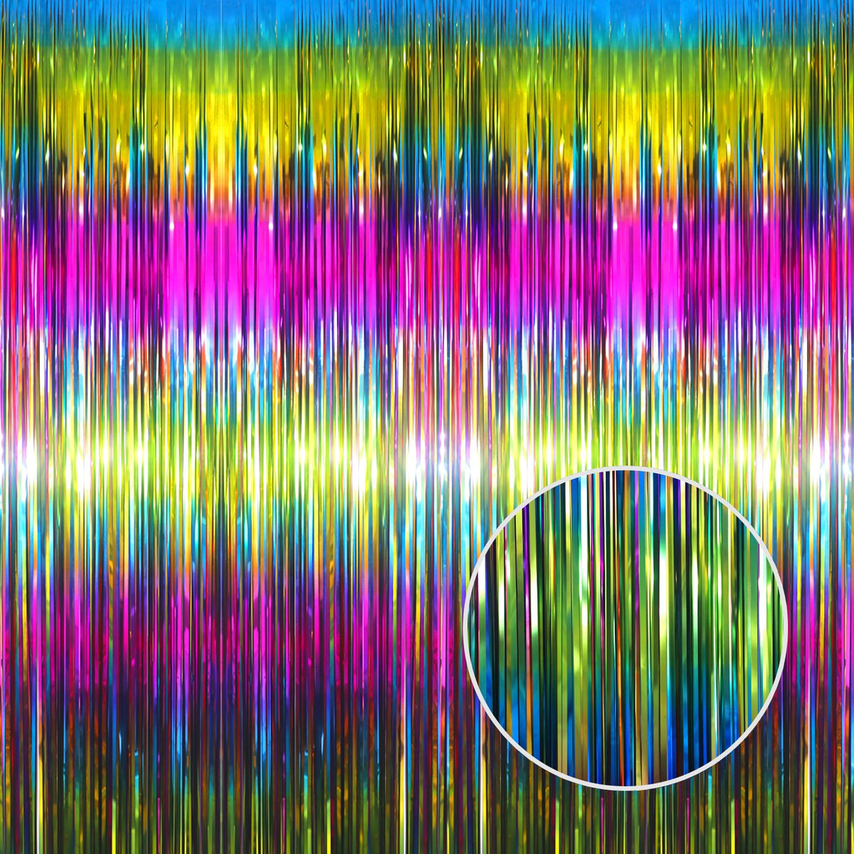 Metallic Tinsel Fringe Backdrop Curtain for Party Events