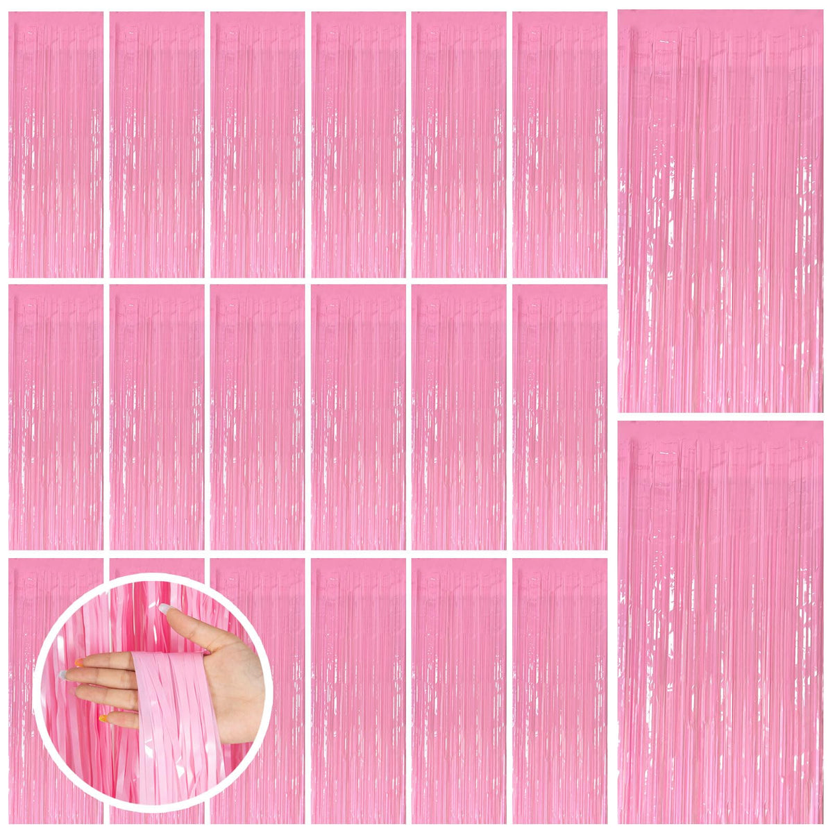 Foil Fringe Streamer Backdrop Curtain for Party Events