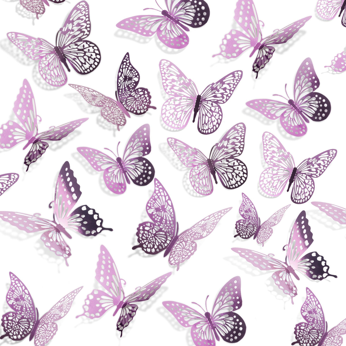 48-Piece 3D Butterfly Wall Sticker Set for Party Decor